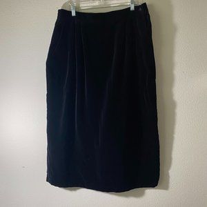 RUFF HEWN WOMENS 100% COTTON VELVET STRAIGHT SKIRT SZ 20 BLACK FULL LENGTH.